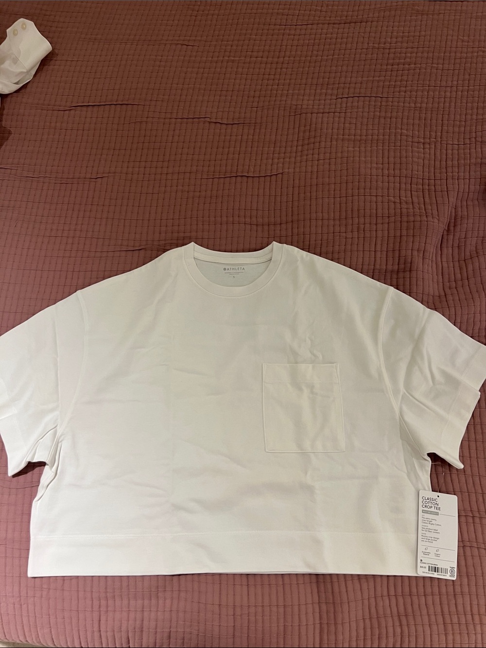 Athleta White Short Sleeve Pocket Tee